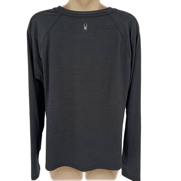 Spyder Active Womens Black Heather Long Sleeve Performance Active Top Size L - Picture 3 of 10